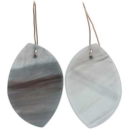 RESIN LEAF PENDANT EARRINGS