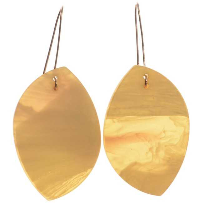 RESIN LEAF PENDANT EARRINGS