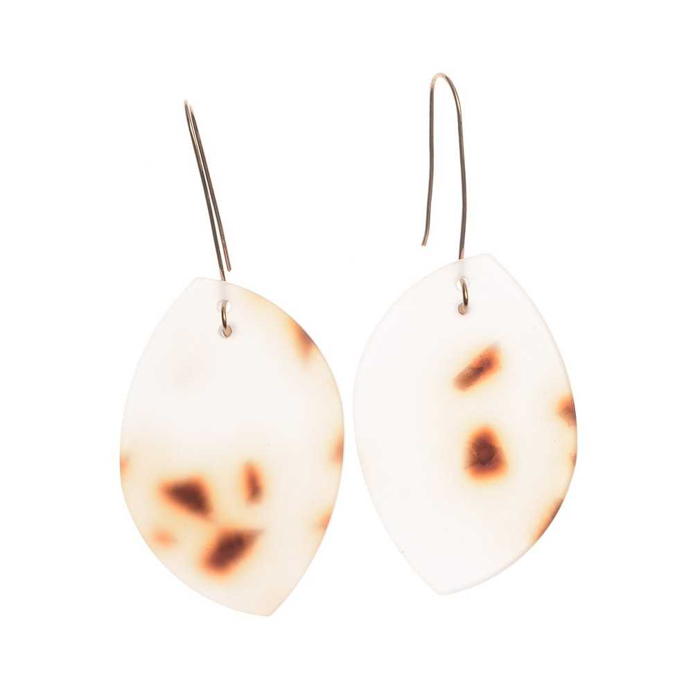 RESIN LEAF PENDANT EARRINGS