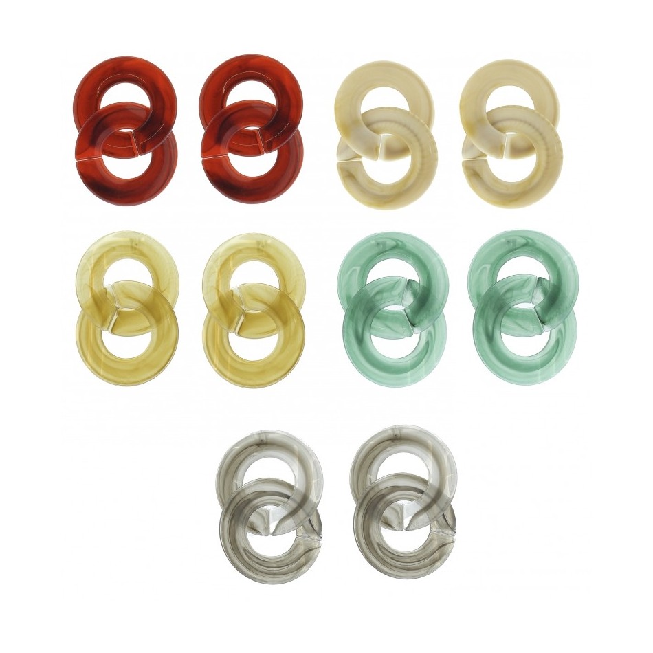 RESIN DOUBLE LINK EARRINGS