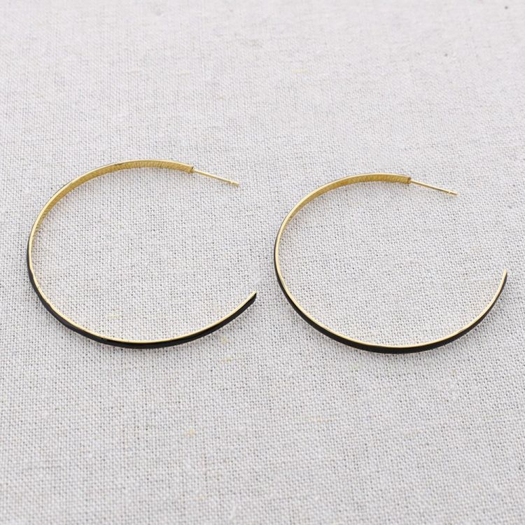 STEEL ENAMEL HOOP EARRINGS 5CM