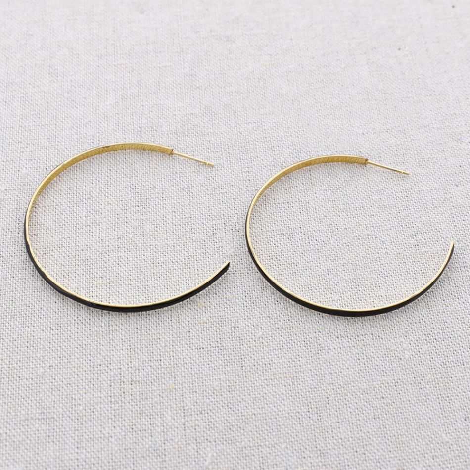 PENDIENTES ACERO ARO ESMALTE 5CM