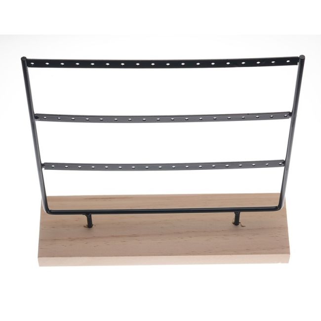 EARRING HOLDER 3 LEVELS WOOD METAL 28*29,5 CM
