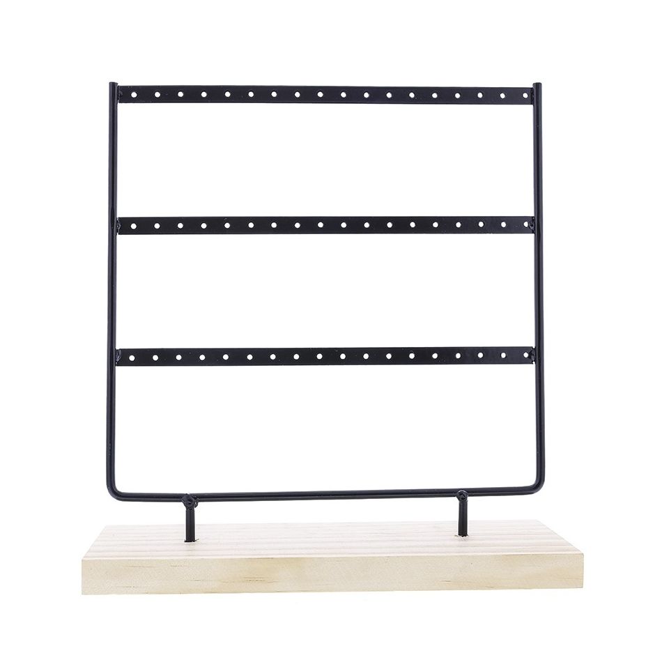 EARRING HOLDER 3 LEVELS WOOD METAL 28*29,5 CM