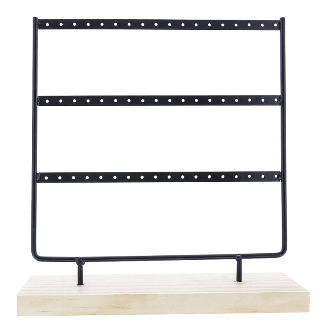 EARRING HOLDER 3 LEVELS WOOD METAL 28*29,5 CM