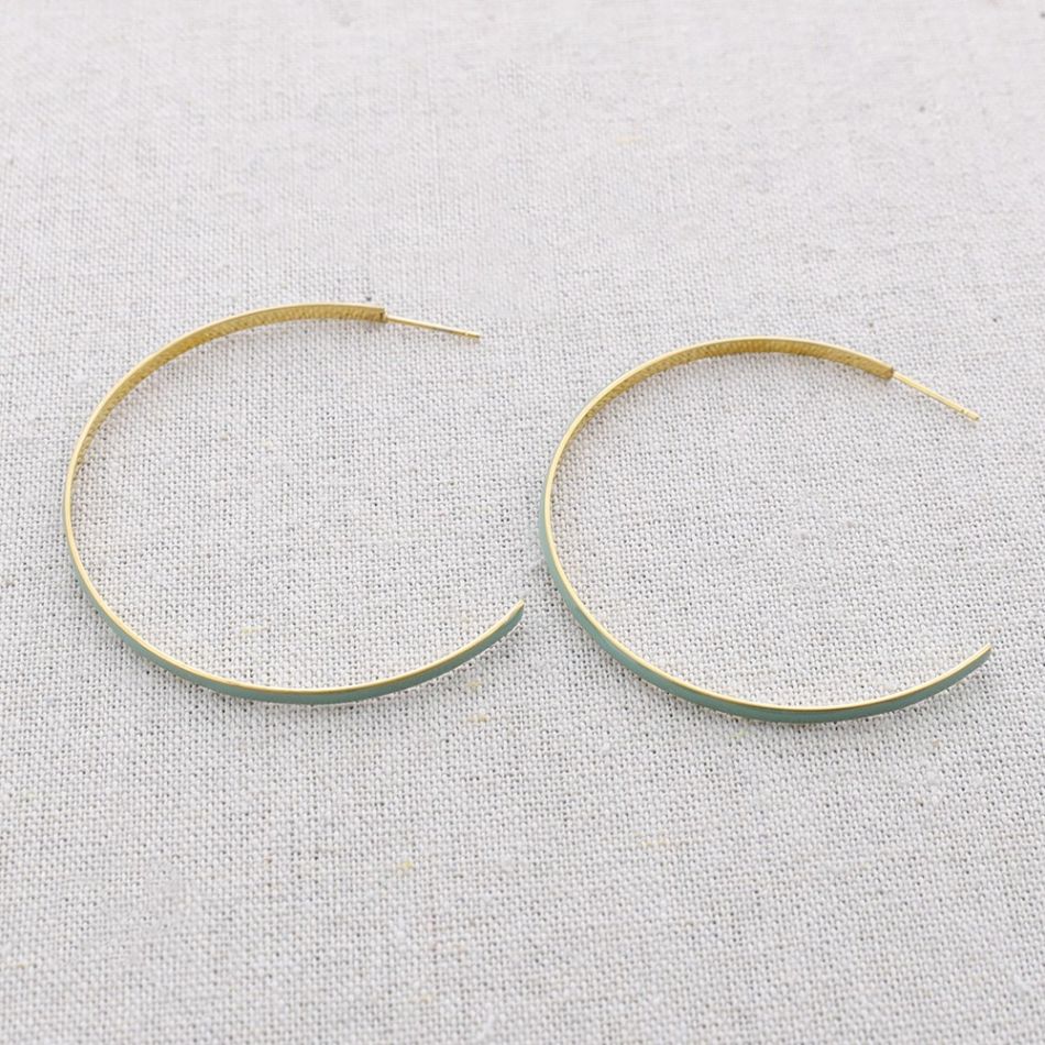 PENDIENTES ACERO ARO ESMALTE 5CM