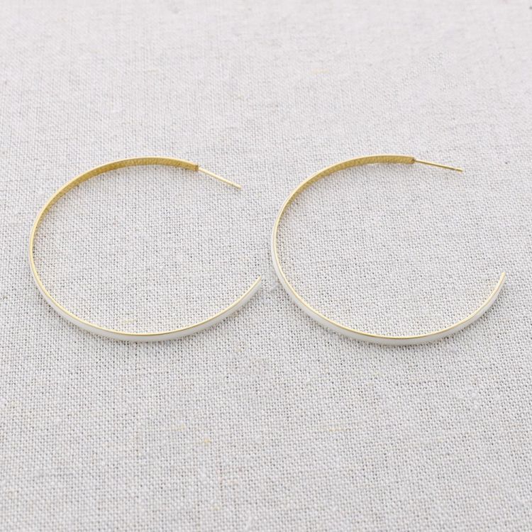 STEEL ENAMEL HOOP EARRINGS 5CM 2