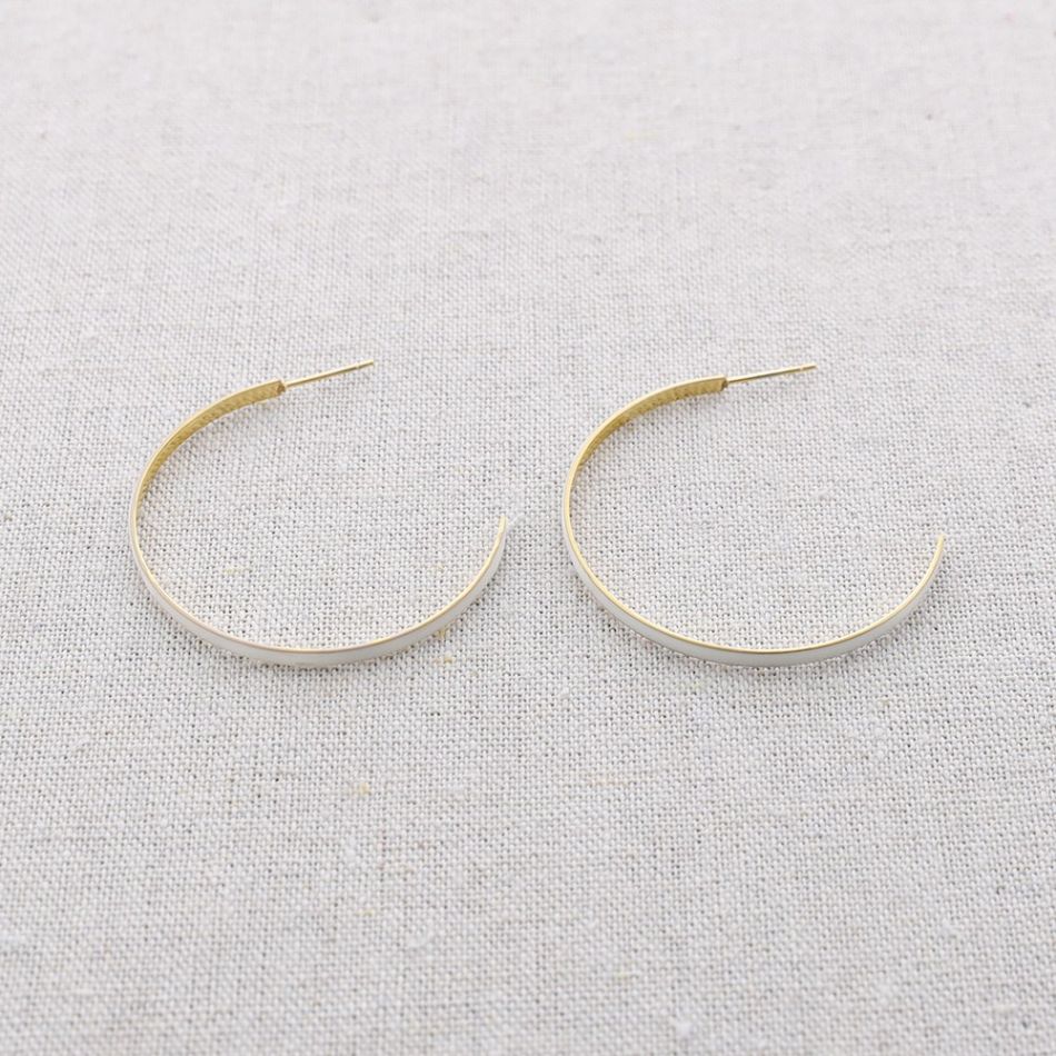 PENDIENTES ACERO ARO ESMALTE 4CM