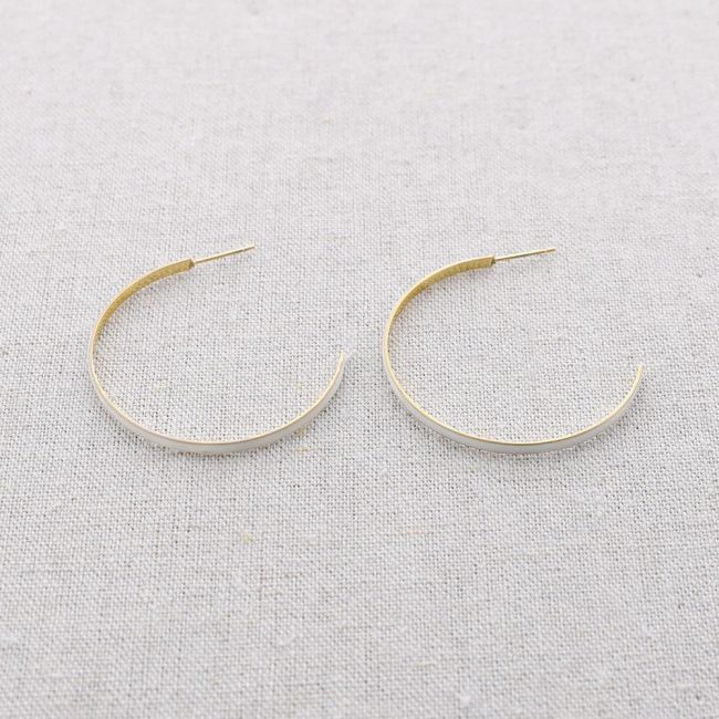 PENDIENTES ACERO ARO ESMALTE 4CM