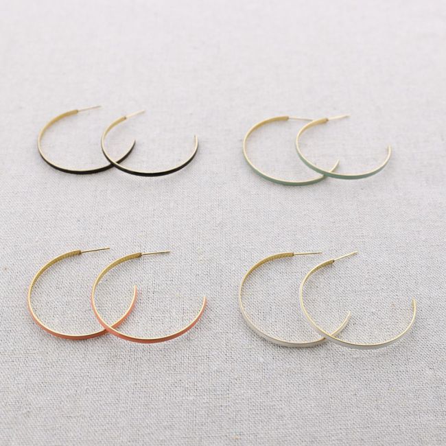 PENDIENTES ACERO ARO ESMALTE 4CM