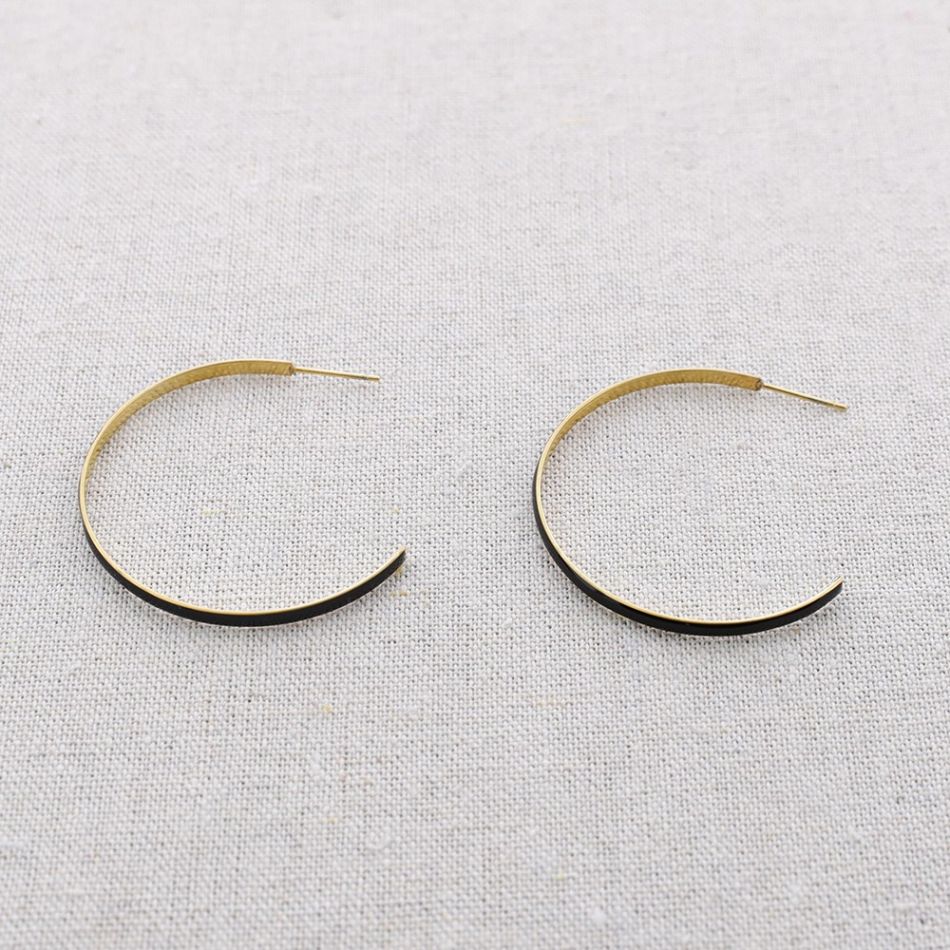 PENDIENTES ACERO ARO ESMALTE 4CM