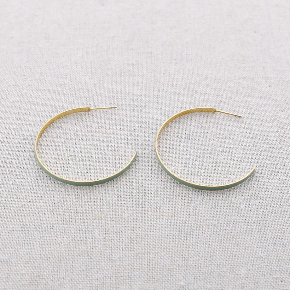 PENDIENTES ACERO ARO ESMALTE 4CM
