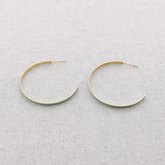 PENDIENTES ACERO ARO ESMALTE 4CM