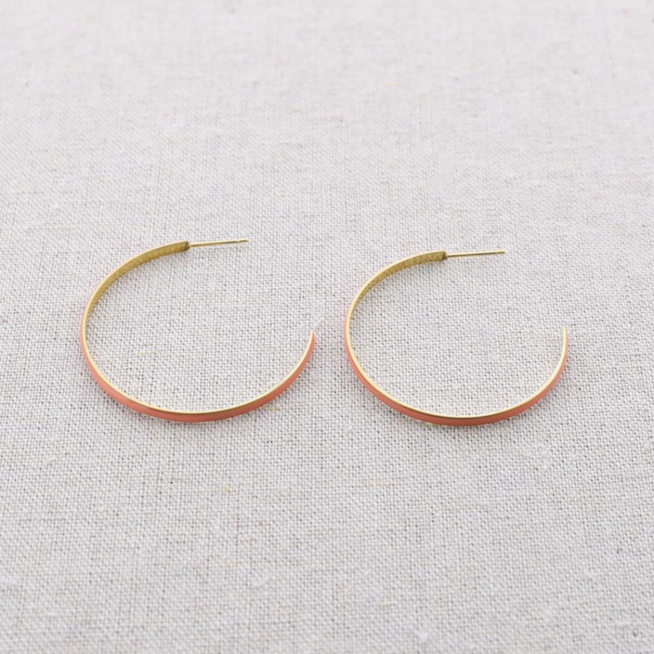 PENDIENTES ACERO ARO ESMALTE 4CM