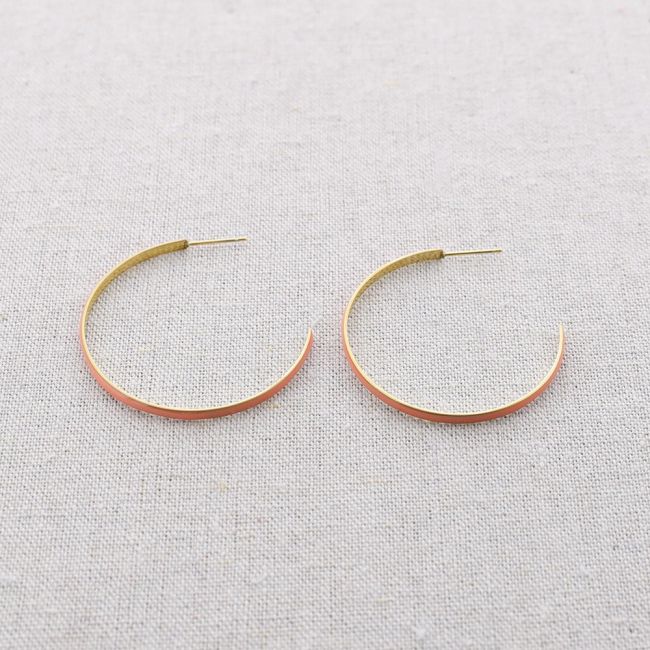 PENDIENTES ACERO ARO ESMALTE 4CM