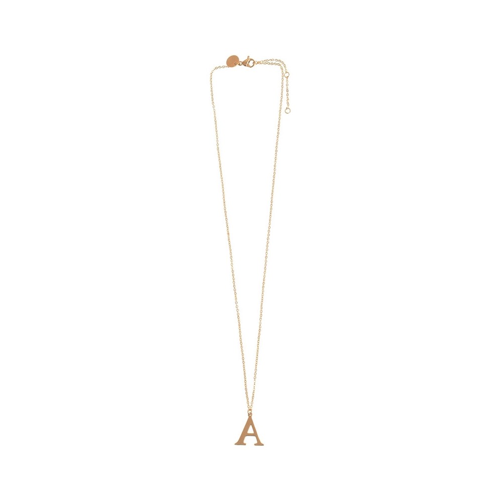 INITIAL LETTER A STEEL SHORT NECKLACE