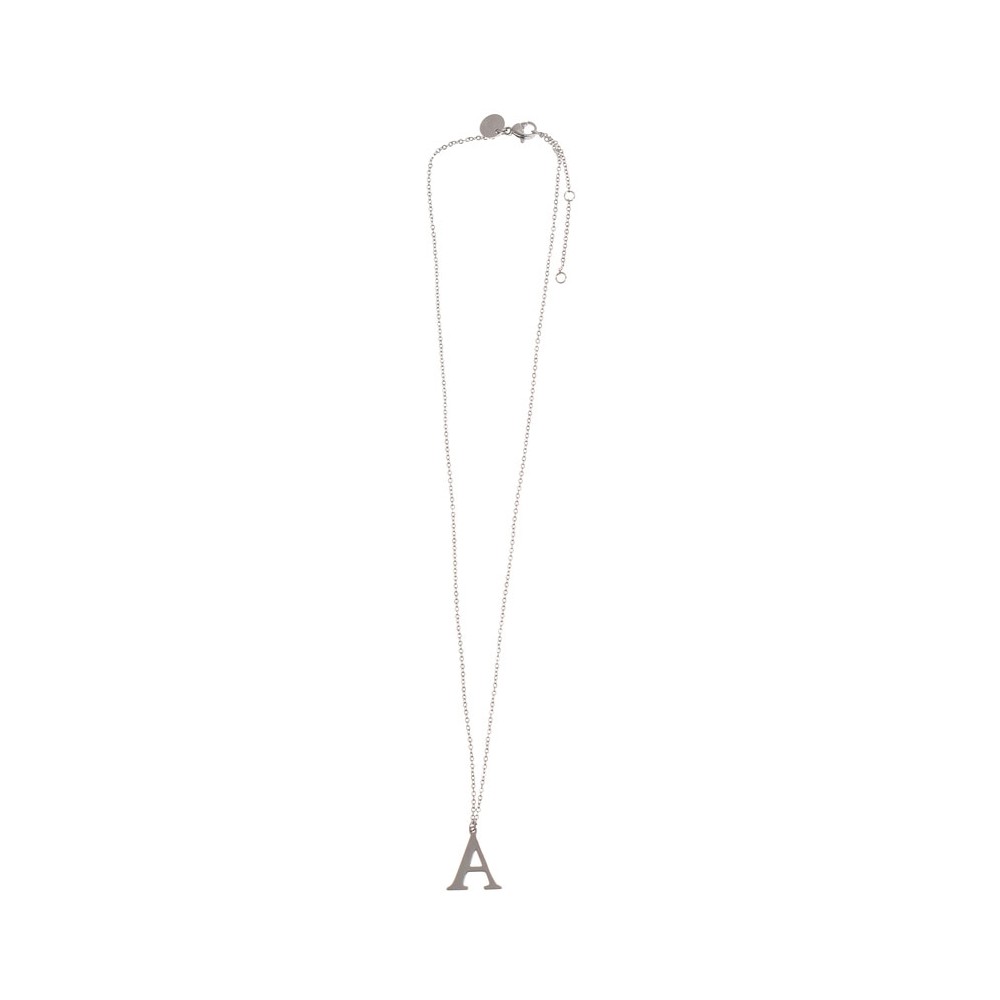 INITIAL LETTER A STEEL SHORT NECKLACE