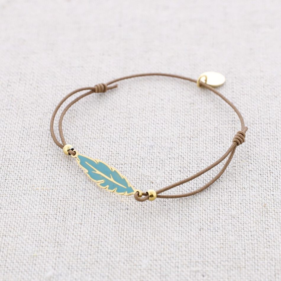 ELASTIC ENAMEL LEAF STEEL BRACELET