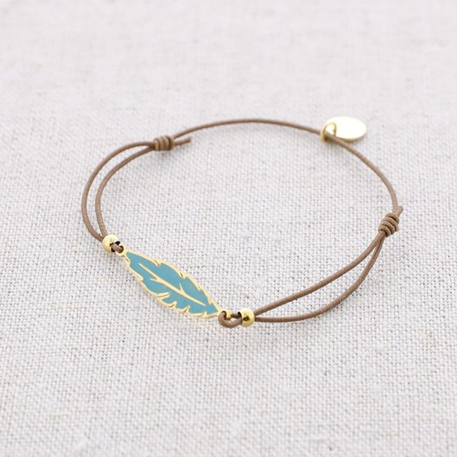 ELASTIC ENAMEL LEAF STEEL BRACELET