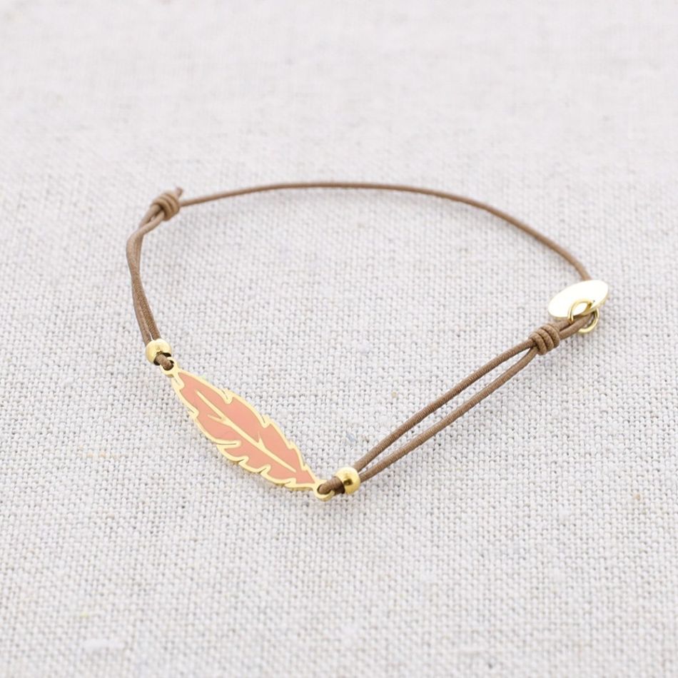 ELASTIC ENAMEL LEAF STEEL BRACELET