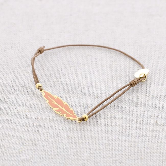 ELASTIC ENAMEL LEAF STEEL BRACELET