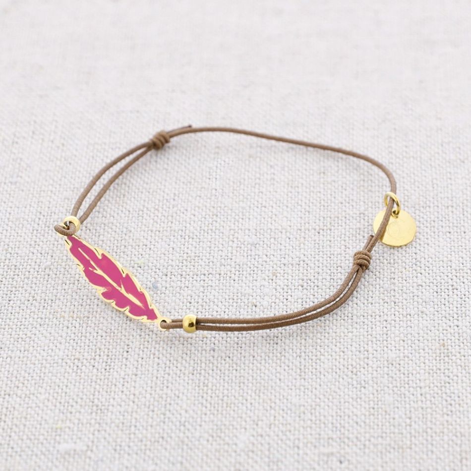 ELASTIC ENAMEL LEAF STEEL BRACELET