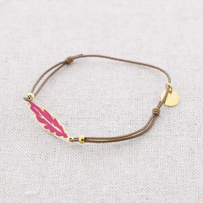 ELASTIC ENAMEL LEAF STEEL BRACELET