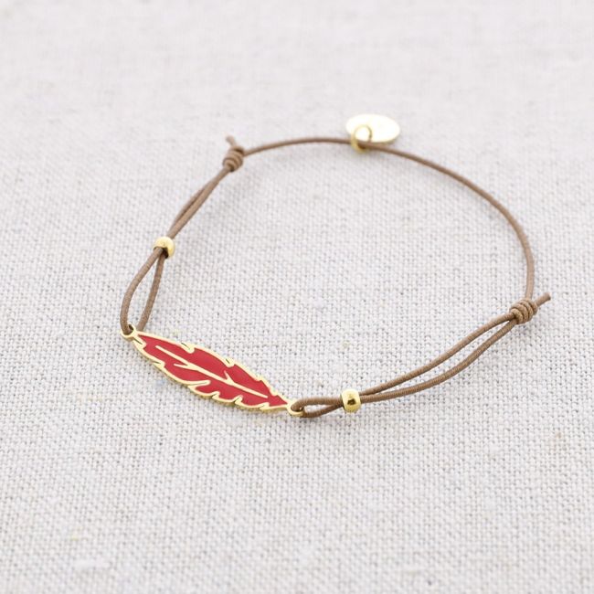 ELASTIC ENAMEL LEAF STEEL BRACELET