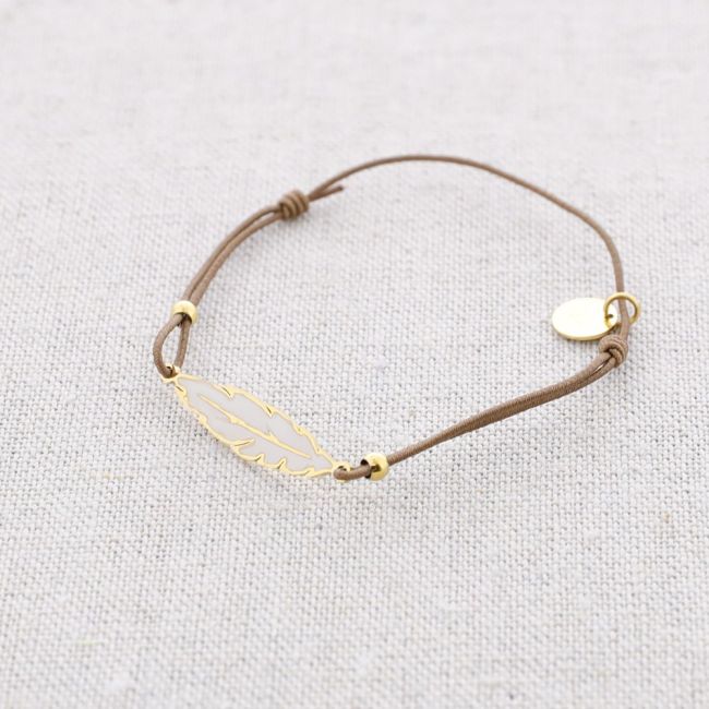 ELASTIC ENAMEL LEAF STEEL BRACELET