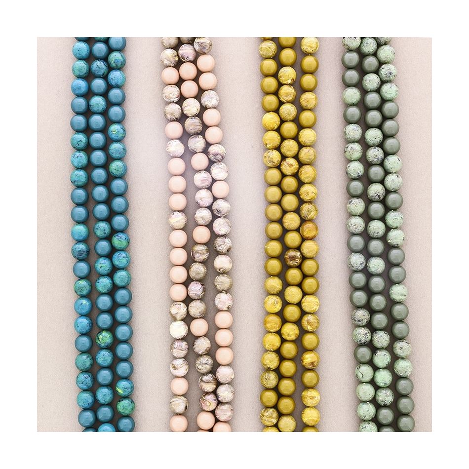 3 ROWS RESIN BEADS SHORT NECKLACE