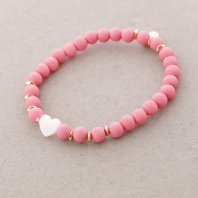 ELASTIC HEART BEAD BRACELET