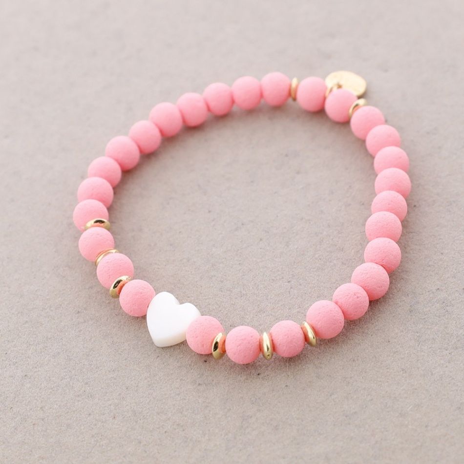 ELASTIC HEART BEAD BRACELET