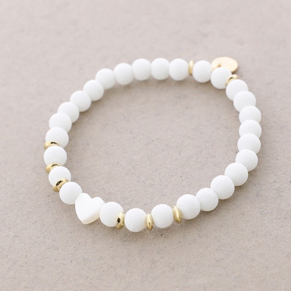 ELASTIC HEART BEAD BRACELET