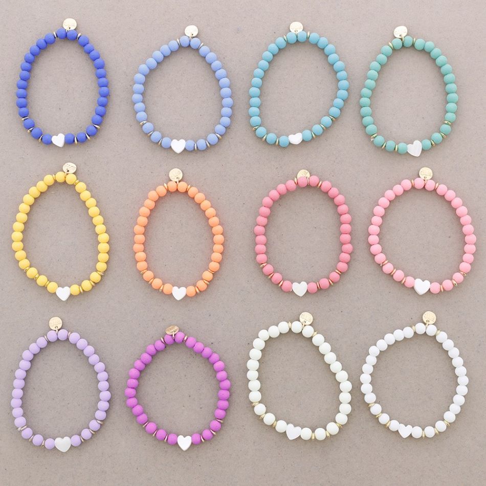ELASTIC HEART BEAD BRACELET