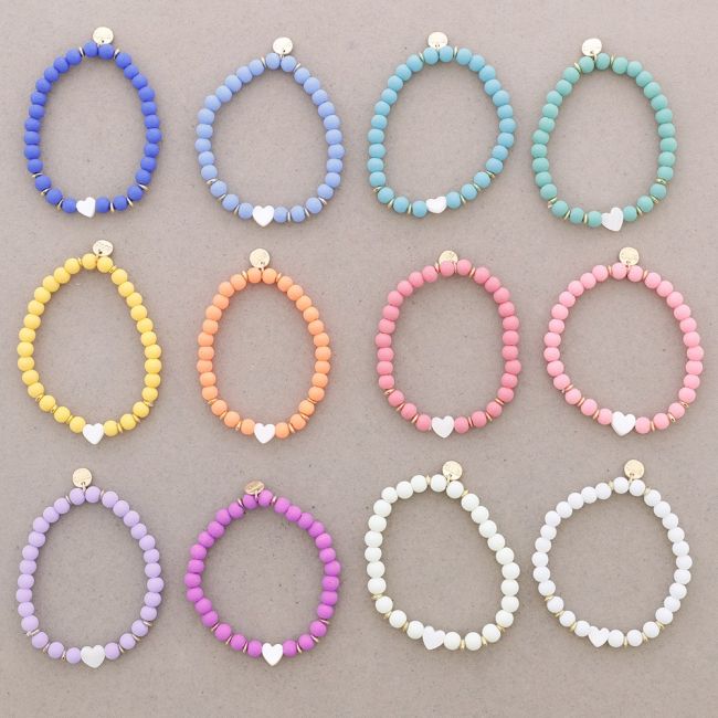 ELASTIC HEART BEAD BRACELET