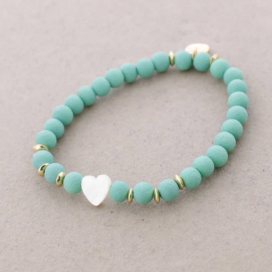 ELASTIC HEART BEAD BRACELET
