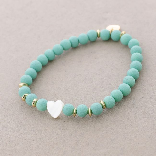 ELASTIC HEART BEAD BRACELET