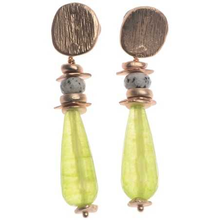 DROP STONE PENDANT EARRINGS