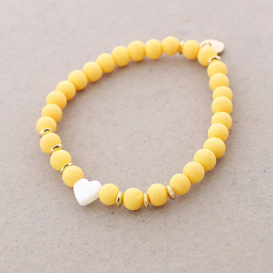 ELASTIC HEART BEAD BRACELET