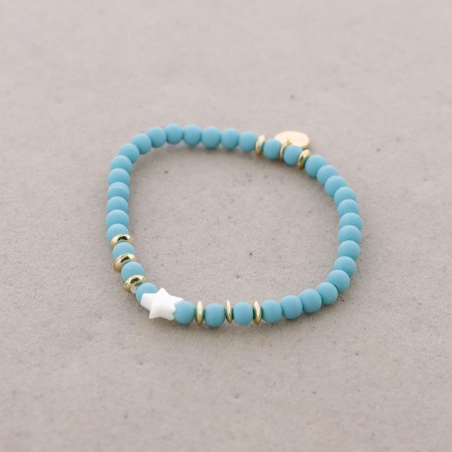 PULSERA ELÁSTICA CUENTAS ESTRELLA NÁCAR