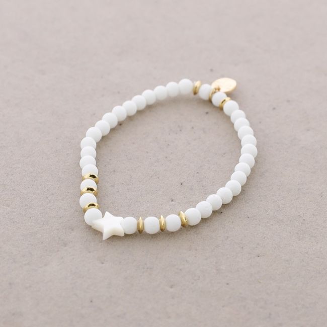 PULSERA ELÁSTICA CUENTAS ESTRELLA NÁCAR