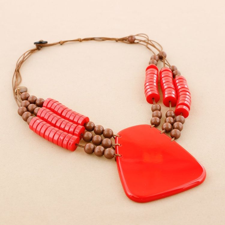RESIN BEADS SHORT NECKLACE