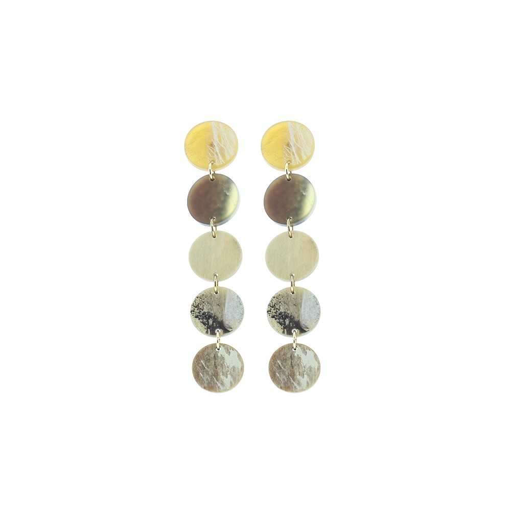 FIVE MATT CIRCULAR RESIN EARRINGS