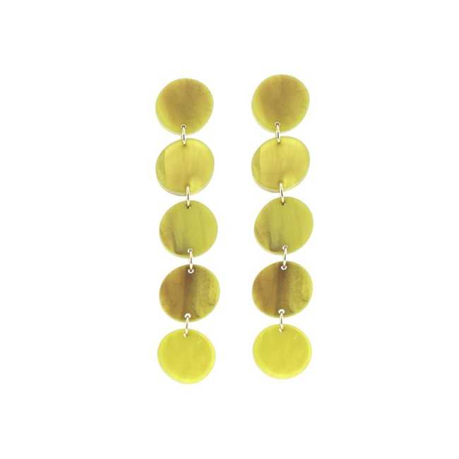 FIVE MATT CIRCULAR RESIN EARRINGS