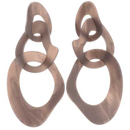 IRREGULAR TRIPLE RING EARRINGS IN MATT RESIN