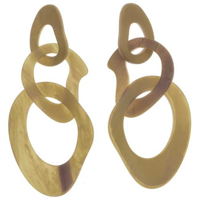 IRREGULAR TRIPLE RING EARRINGS IN MATT RESIN