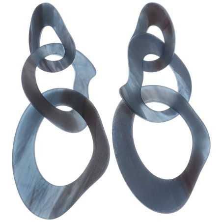 IRREGULAR TRIPLE RING EARRINGS IN MATT RESIN