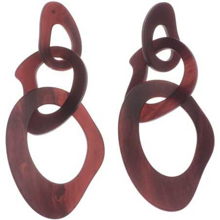 IRREGULAR TRIPLE RING EARRINGS IN MATT RESIN