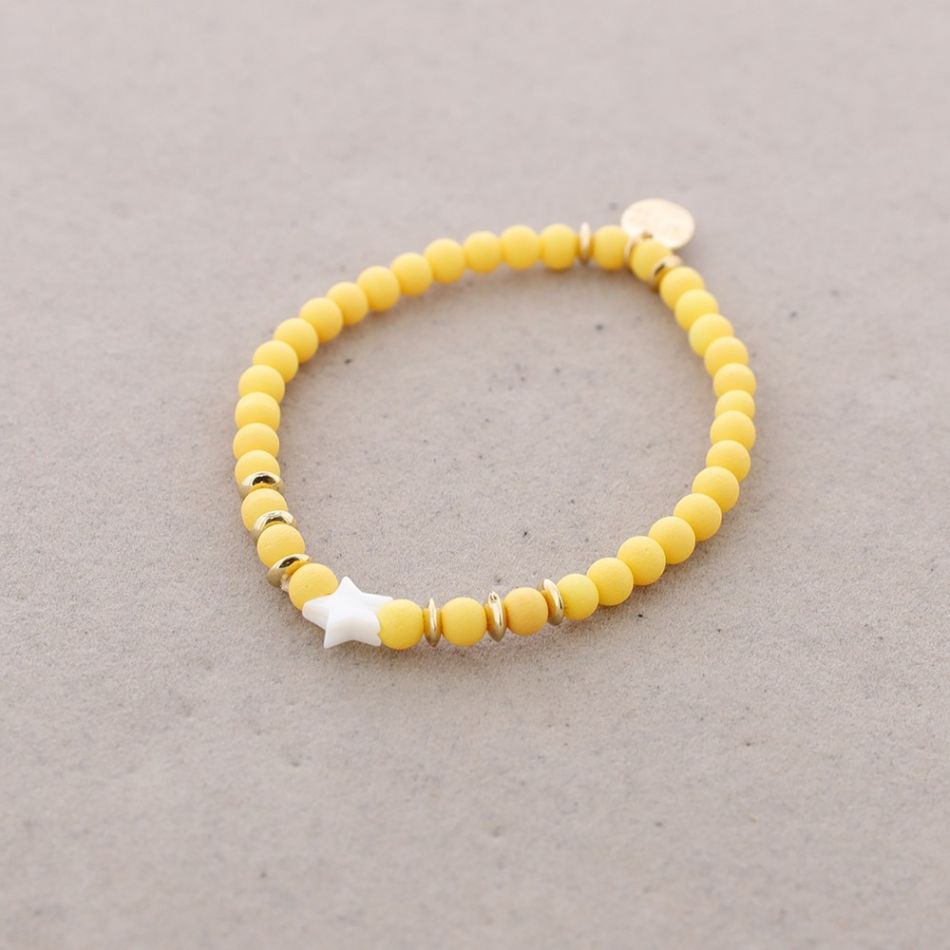 PULSERA ELÁSTICA CUENTAS ESTRELLA NÁCAR