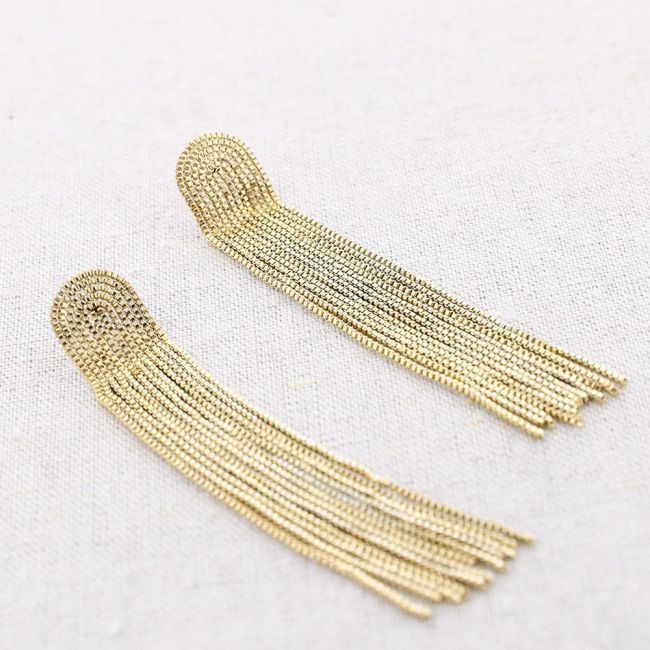 STEEL EARRINGS FRINGE CHAINS 9CM